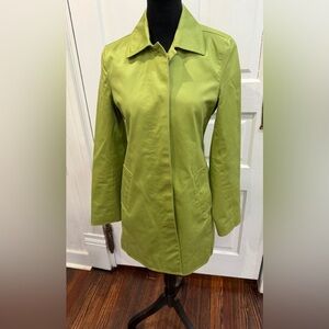 Coach Authentic Luxury Walking Coat Jacket Sz Xs Celery Green Logo Lined